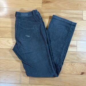 Outdoor Research Greyhawk Pants Womens Sz 4 Gray Mid Rise Corduroy Hiking